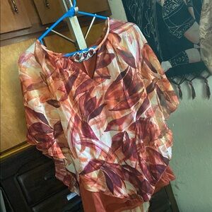 Women's Leaf Print Top - Multicolor
